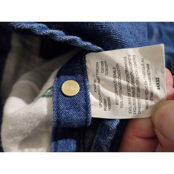 Liberty Denim Overalls Mens 44x32 Bib Workwear Carpenter Pockets Hemmed To 27 - Picture 9 of 9